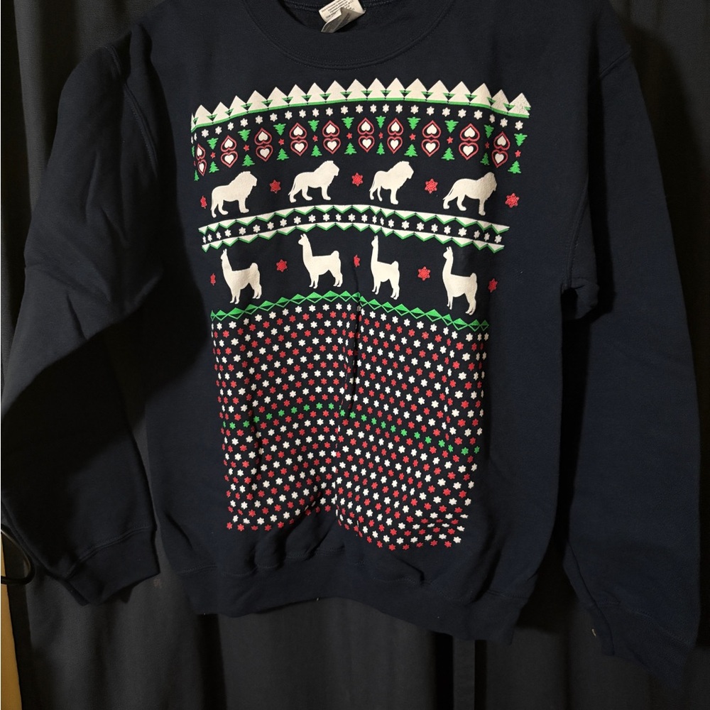 Dan and Phil Festive Sweater - Navy with Holiday Pattern